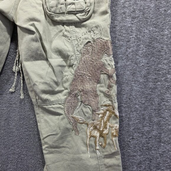 Miss Me Pants Womens Small Green Cargo Capri Embroidered Horse Western Boho - Picture 8 of 12